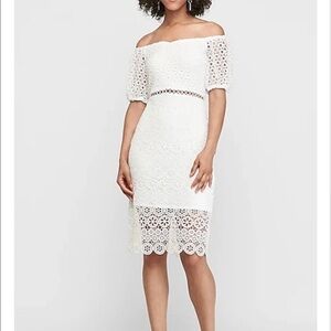 NEW - Express White Lace Crochet Dress